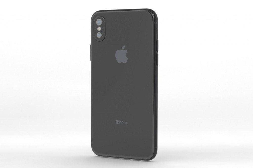 iPhone 8 showing its back in black color