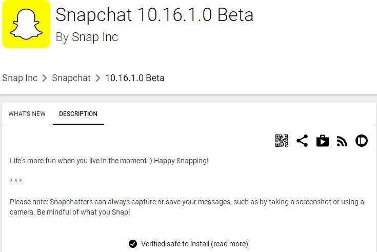 Snapchat download apk version 10.16.1.0 beta