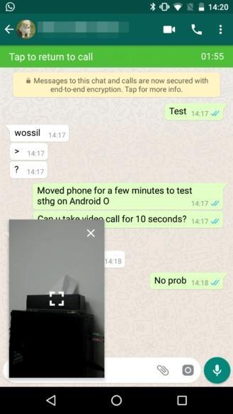 Whatsapp picture in picture mode