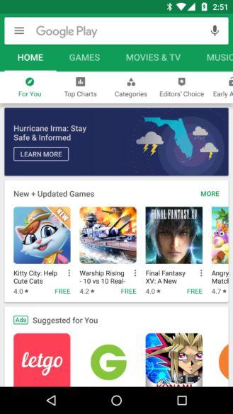 Play Store App's New UI with the TAB view Interface