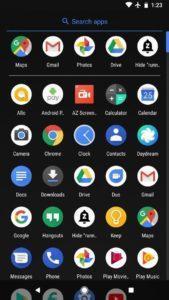 Android oreo 8.1 app drawer