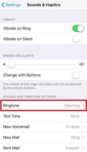Changing ringtone on iPhone 8