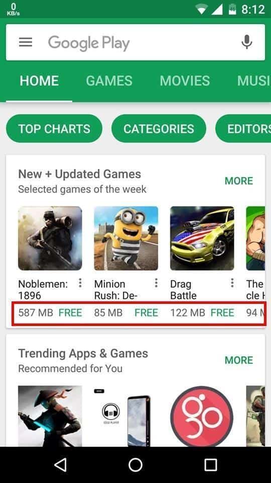 Google Play Store App now shows App size in India (Download) - The Leaker