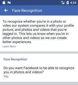 Facebook Face recognition