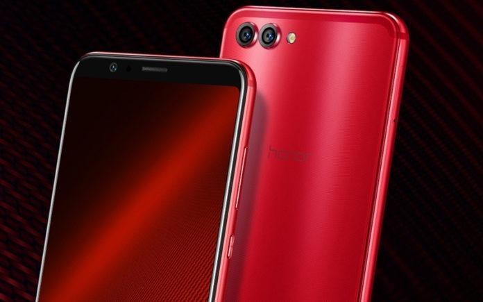 Honor V10 in red color