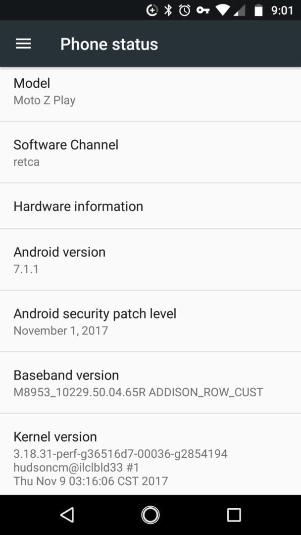 Moto Z Play November security update