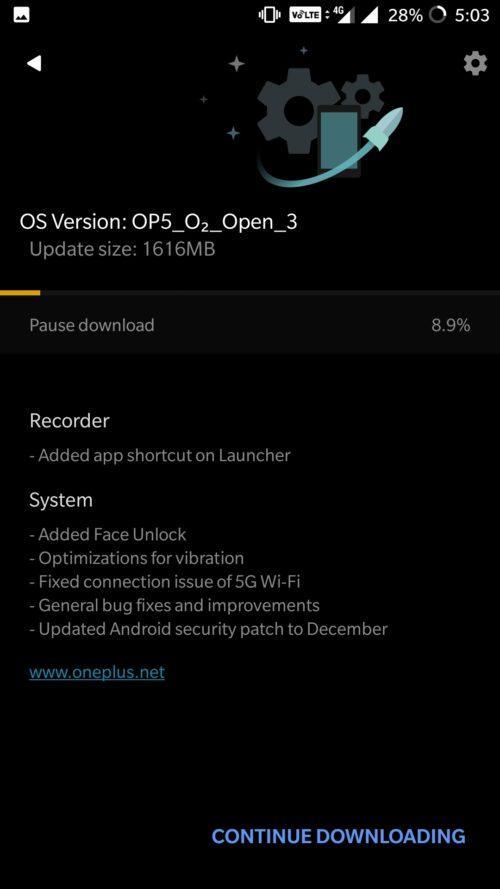 OnePlus 5 beta update