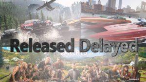 Futuristic boats on a city river with skyscrapers in the background, racing scene.