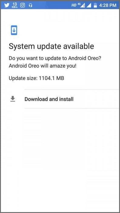Mi A1 Android Oreo update