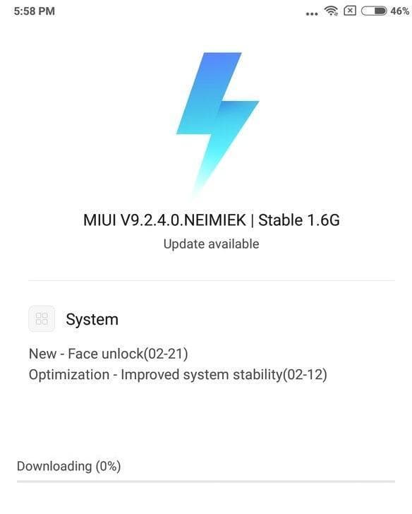 Redmi note 5 Pro face Unlock update