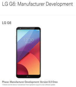 LG G6 Oreo update