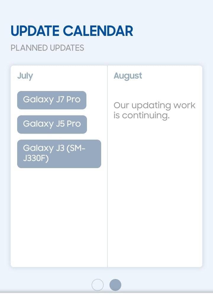 Galaxy J7 pro, j5 pro, j3 Android oreo update