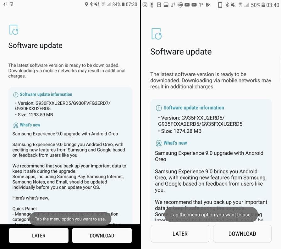 Galaxy S7 Android Oreo update