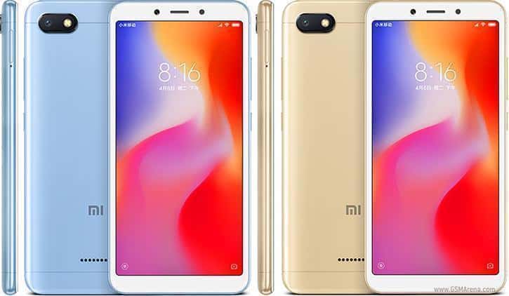 Redmi 6A in soft blue and gold color