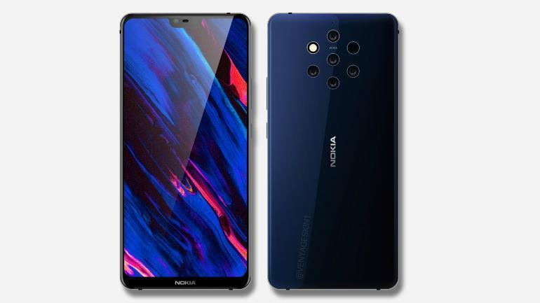 Nokia 9 front and back with camera set up