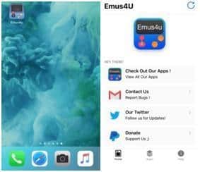 find the app named Emus4u on Home screen of the iOS device