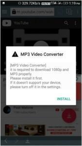 download a video in 1080p, 2K, 4K or audio file will be asked to download the additional app