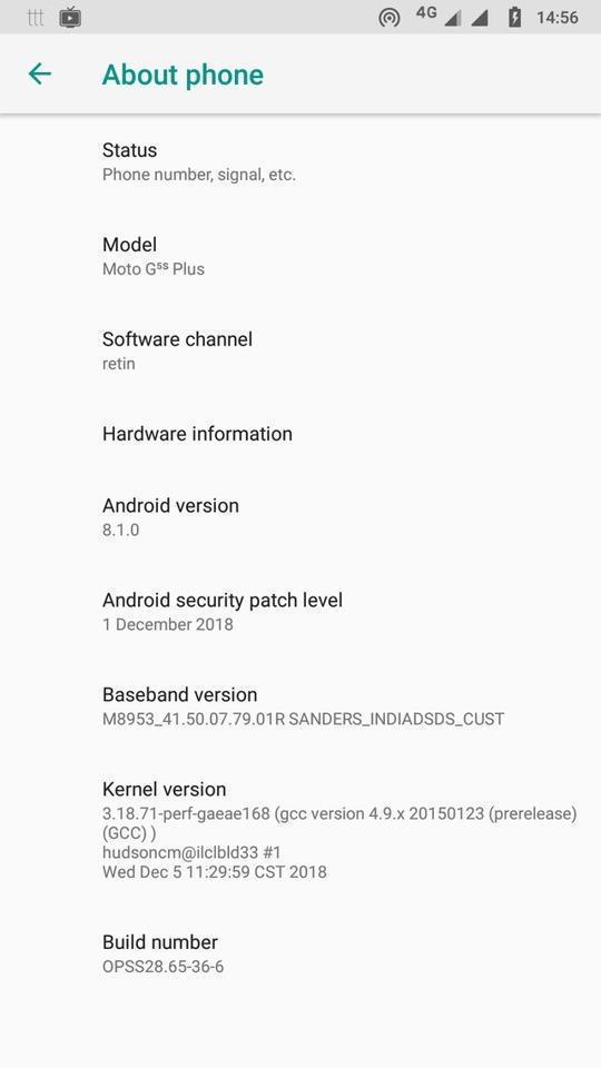Moto G5S Plus December Security Patch Update