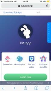 Tutu helper iOS Installation step 2
