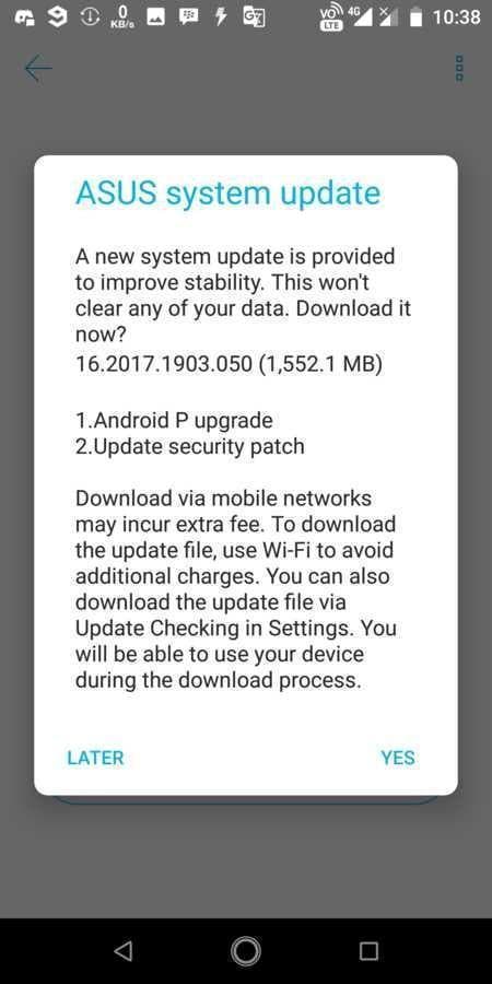 Zenfone max pro pie update