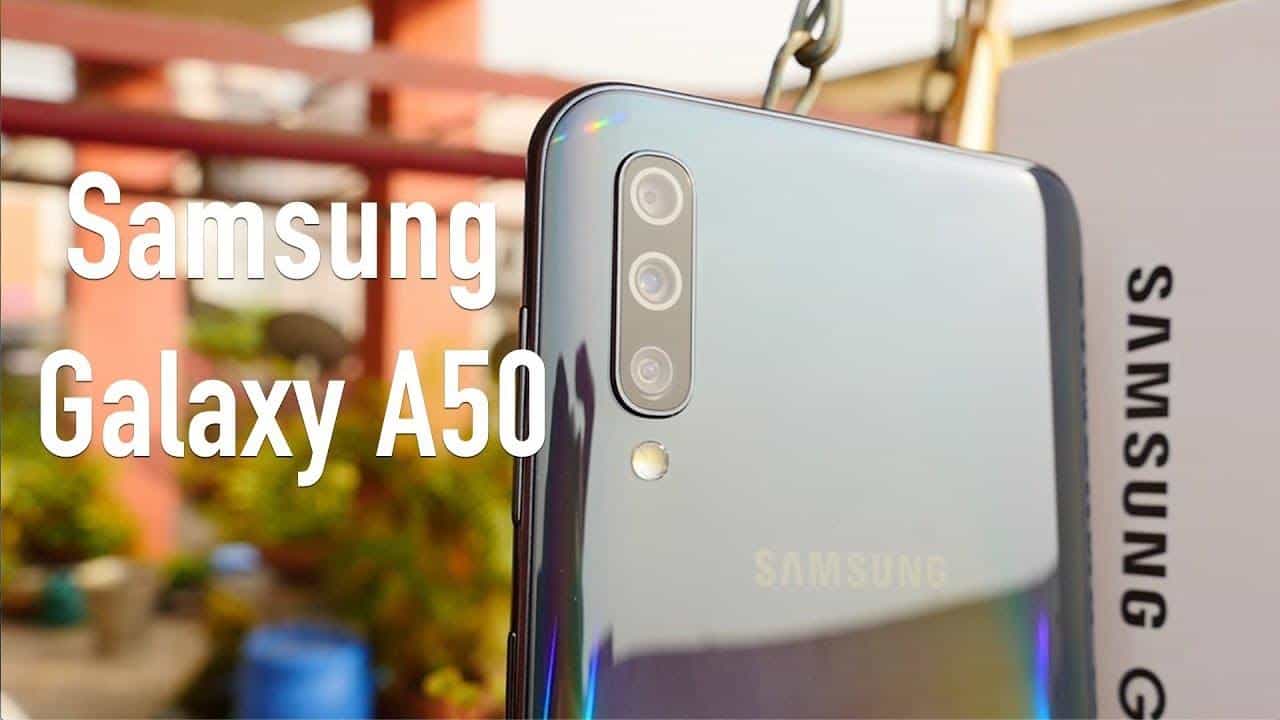 Galaxy A50 front and backside view