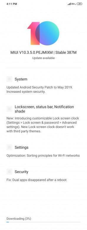 MIUI 10.3.5.0 changelog for Poco F1