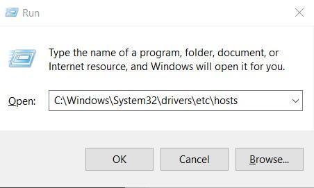 System 32 Hosts File