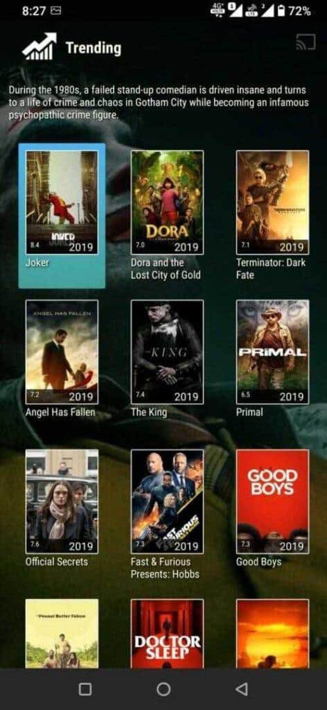 Morph TV APK Homepage