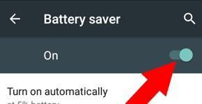 Android battery saver menu