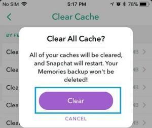 clear cache iOS