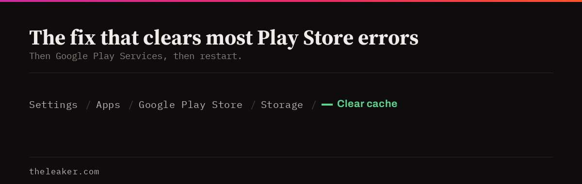 Settings path to clear the Google Play Store cache