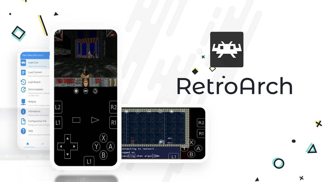 RetroArch running on Android showing its core menu