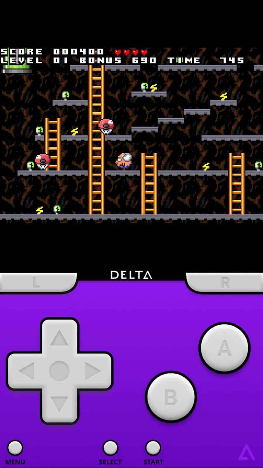 Delta game emulator on iPhone showing the systems it supports