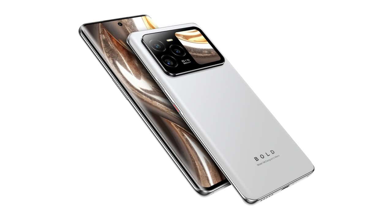 BLU Bold N4 smartphone in white, front and back view, official BLU Products photo