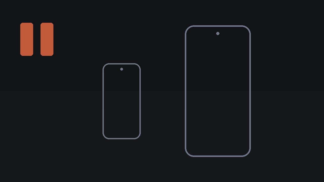 Two dimmed phone silhouettes representing the paused ROG Phone and Zenfone lines