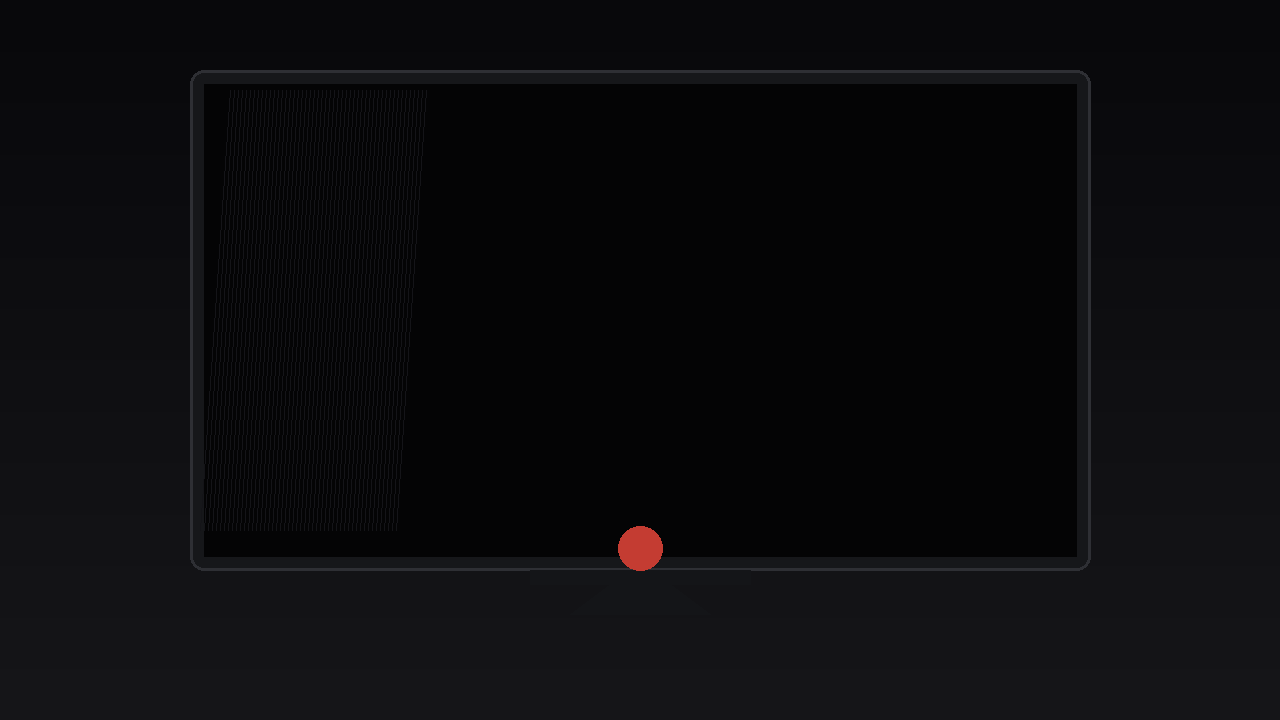 A Hisense TV in standby mode, showing the small standby indicator light at the base of the bezel