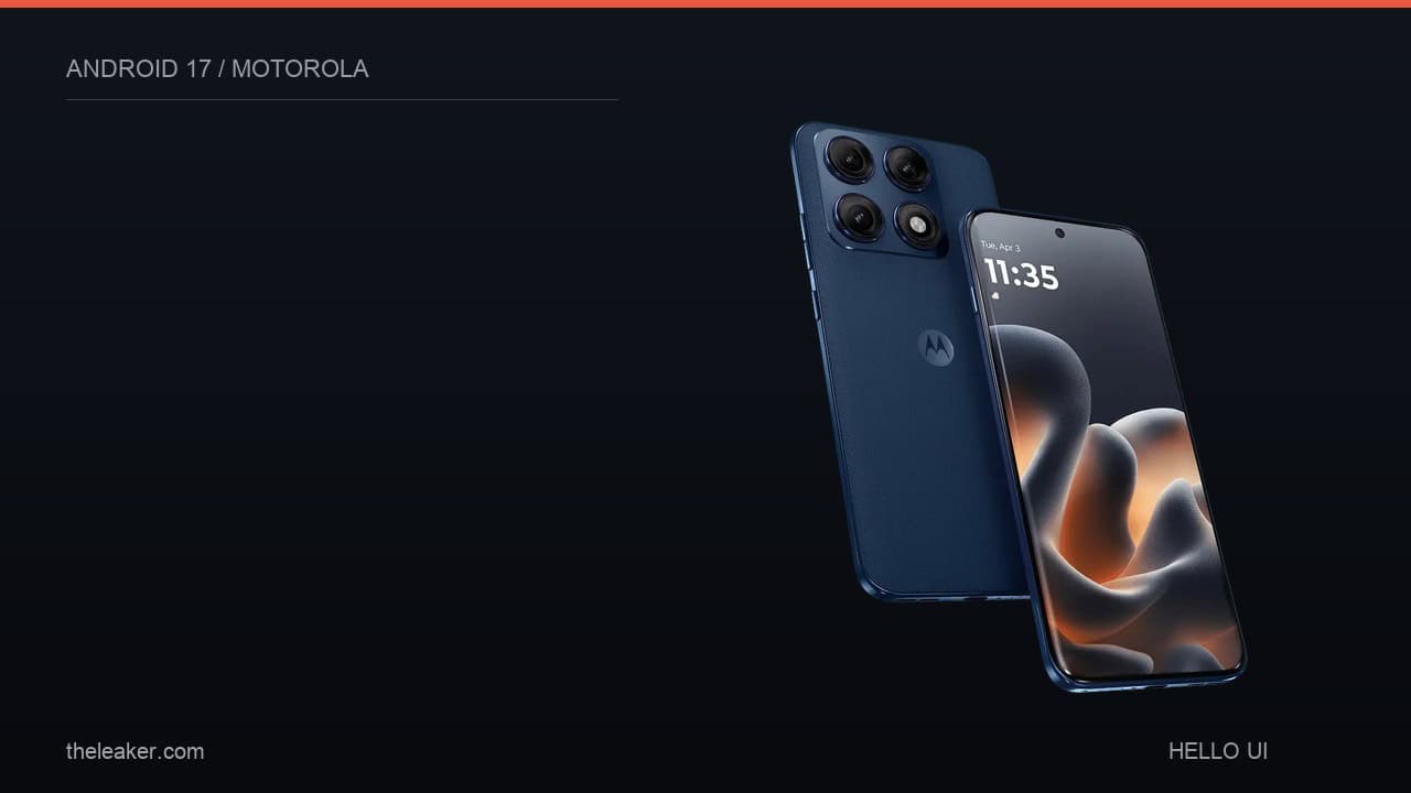 Motorola Edge 70 Pro smartphone in navy blue, front and back view
