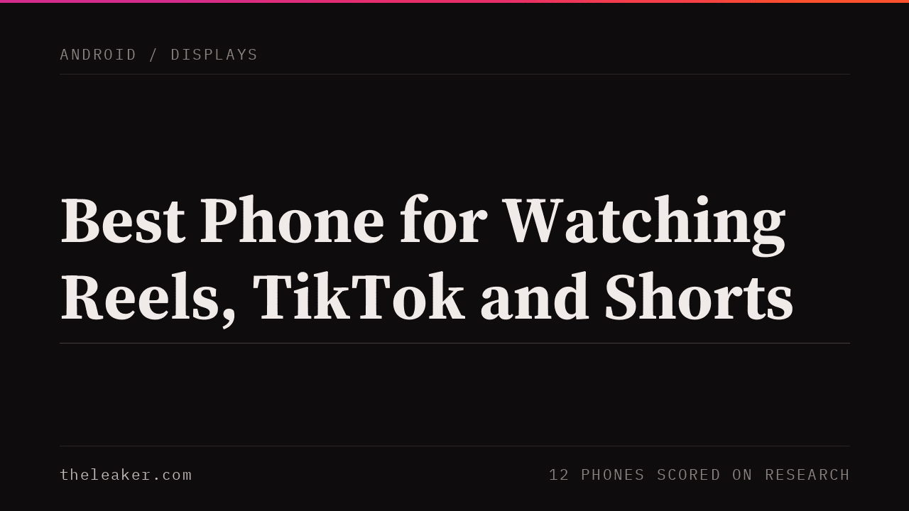 Best phone for watching Reels, TikTok, and Shorts on Android devices.